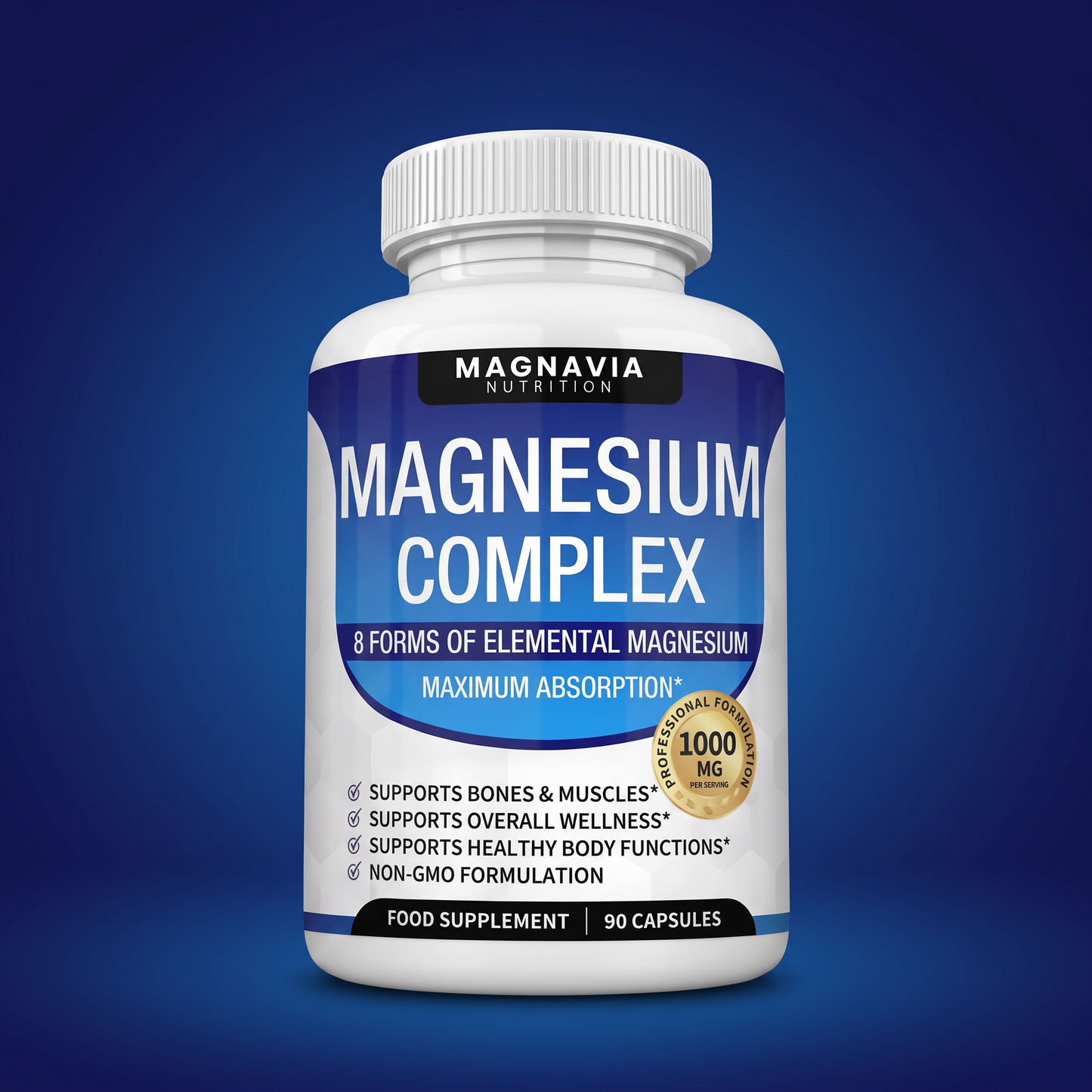 Magnavia Magnesium Complex — 8 forms of elemental magnesium, 1000mg per serving